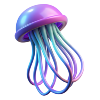néon medusa três dimensional render com vibrante cores e etéreo brilho png