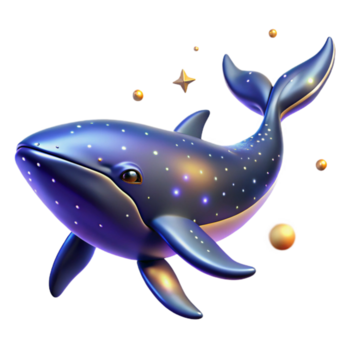 cósmico baleia 3d render png