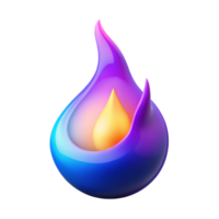 Abstract Flame Vivid Colors 3D Design - A conceptual 3D design of an abstract flame with vivid colors creating a dynamic and modern visual composition png