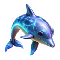 Glowing Dolphin in a Mesmerizing Three Dimensional Render of Oceanic Light png