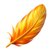 Golden Feather Abstract Design - A conceptual artwork featuring a golden feather creating a dynamic and modern visual composition png