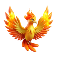 Fiery Bird Wings of Flame in a Dynamic Three Dimensional Scene of Nature png