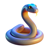 Cute Cartoon Snake 3D Render A charming 3D model of a cartoon snake, capturing its playful and endearing nature. png