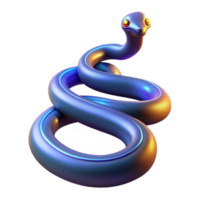 3D Render of a Coiled Snake A dynamic depiction of a snake coiled in a digital world, captured in a stunning three-dimensional render. png