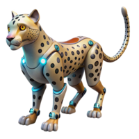 Robotic Cheetah Design - A futuristic depiction of a cheetah with robotic elements showcasing advanced mechanical design and sleek features png