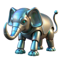 Metallic Elephant Robot A futuristic elephant robot crafted from metallic materials, navigating the digital jungle with precision. png