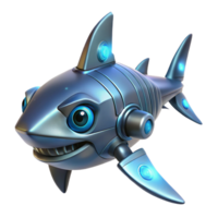 Robotic Shark Aquatic Mech Design - A futuristic depiction of a shark with robotic elements showcasing advanced mechanical design and sleek features png