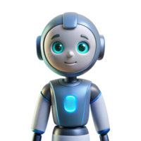 Cute Robot Three Dimensional Render in a Whimsical Scene of Technology png