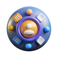 3D Render Colorful Abstract User Interface Icon png