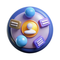3D Render Abstract User Interface Icon Circular Design png