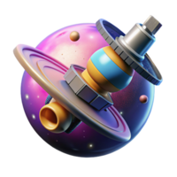 Cosmic Orbiter in a Three Dimensional Render of Galactic Adventure png
