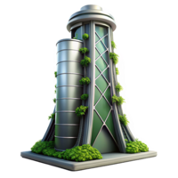Eco-Friendly Tower Design A visionary depiction of a tower crafted for eco-friendly design, capturing the essence of innovation in a digital world. png