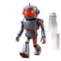Walking Robot 3D Render - A detailed 3D render of a robot in motion showcasing its mechanical design and futuristic features png