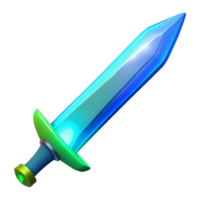 Glowing Crystal Sword - A luminous depiction of a crystal sword with glowing elements highlighting its enchanting presence and mystical atmosphere png
