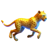 Cheetah in Motion in a Three Dimensional Render with Dynamic Pose and Realistic Details png