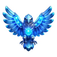 Cybernetic Avian Wings of Steel A futuristic bird with wings crafted from steel, navigating the digital sky with precision. png