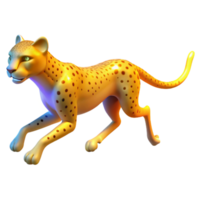 Cheetah Three Dimensional Model with Spots Render and Animation png