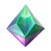 Iridescent Gem 3D Render - A stunning 3D render of a gem with iridescent features showcasing a spectrum of colors and ethereal beauty png