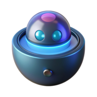 Futuristic 3D Render of a Shiny Dome Robot png