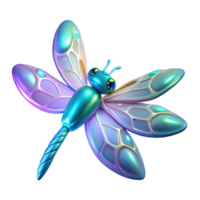 Iridescent Dragonfly in a Stunning Three Dimensional Render of Color and Movement png
