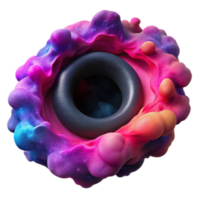Cosmic Nebula 3D Render Abstract Background with Dark Circle png