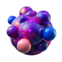 Cosmic Bubbles 3D Render Abstract Background Image png