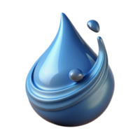 3D Render Blue Water Drop Illustration, Liquid Splash, Abstract Background, Glossy Texture, Smooth Surface, Dynamic Design, Clean Water, Pure Liquid, Fluid Dynamics, Realistic Water Drop png