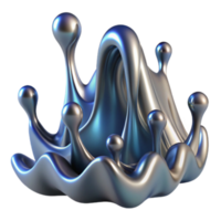 Abstract 3D Render of a Liquid Metal Splash png