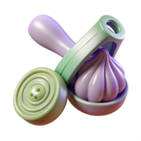 3D Render of Abstract Garlic in a Pastel-Colored Device png