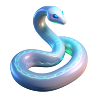 Glowing Serpent 3D Render - A luminous 3D render of a serpent with glowing elements highlighting its ethereal beauty and mystical atmosphere png