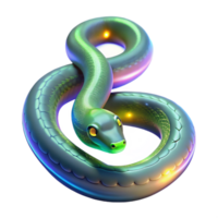 Luminous Serpent Coiled in a Mesmerizing Three Dimensional Render of Light png
