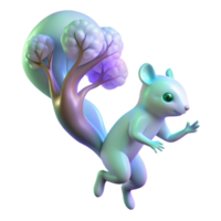 Leaping Squirrel with Tree Tail in a Playful Scene with Dynamic Movement png