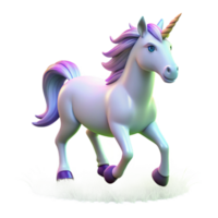 Cute Unicorn in Grassland - An adorable depiction of a unicorn in a grassland capturing its playful and enchanting presence png