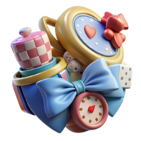 Whimsical 3D Render of Playful Objects A Cute Abstract Background png