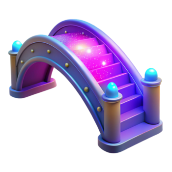 magico raggiante ponte 3d modello un' mistico 3d modello di un' raggiante ponte, la creazione di un incantevole e ultraterreno atmosfera. png