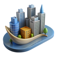 Cityscape Model Urban Development Design A visionary depiction of a cityscape crafted in a stunning three-dimensional model, capturing the essence of urban development. png
