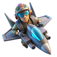 Jet Pilot Future Flight Adventure in a Dynamic Three Dimensional Scene of Exploration png