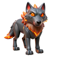 fogosa Lobo três dimensional render dentro uma majestoso cena do região selvagem png
