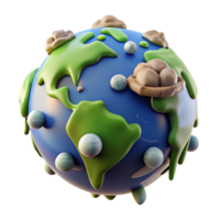 pegajoso terra uma 3d planeta - uma caprichoso representação do uma planeta com pegajoso elementos capturando Está brincalhão e encantador presença png