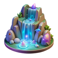 mágico cascata 3d render uma místico 3d render do uma mágico cachoeira, capturando Está encantador presença e natural beleza. png