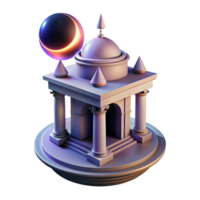 Celestial Temple 3D Render A serene depiction of a temple navigating a world of celestial design, captured in a stunning three-dimensional render. png