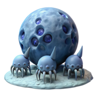 Alien Creature with Orb - A whimsical depiction of an alien creature holding an orb capturing its playful and enchanting presence png