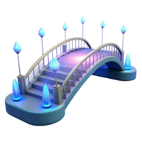 Enchanted Bridge with Lights in a Magical Three Dimensional Scene of Fantasy png