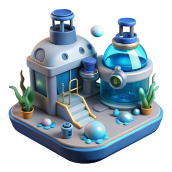 undervattenskablar labb 3d framställa en dynamisk skildring av en labb navigerande de undervattenskablar värld, fångad i en fantastisk tredimensionell framställa. png