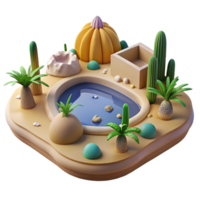 Oasis Pool Three Dimensional Render in a Serene Scene of Nature png