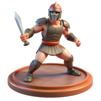 3D Model Gladiator with Sword - A dynamic 3D model of a gladiator armed with a sword capturing its realistic features and historical elements png