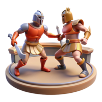 Clashing Warriors Three Dimensional Render in a Dynamic Scene of Adventure png