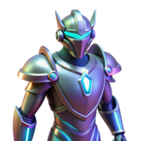 Futuristic Armored Knight A dynamic depiction of a knight clad in futuristic armor, ready for battle in a digital world. png