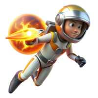 Astronaut in Space with Adventure, Rocket, Flight, Galaxy, Cosmos, Exploration, Universe, and Solar in a Cosmic Three Dimensional Scene of Discovery png
