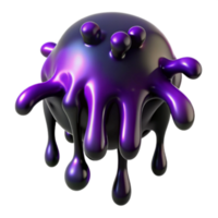 3D Render of Abstract Dripping Purple Blob png